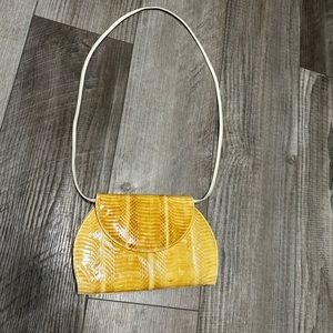 J.Renee vintage yellow snakeskin reptile crossbody purse bag EUC